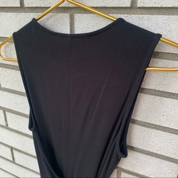 Peruvian Connection Black Sari Tie Front Dress Pima Cotton Modal Spandex Small - Picture 4 of 9